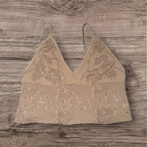 Free People Tan Lace Bralette